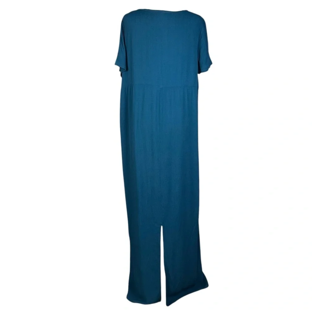 Eileen Fisher Maxi Dress Large Lagenlook Flowy Empire Waist Spring Resort - Picture 4 of 8